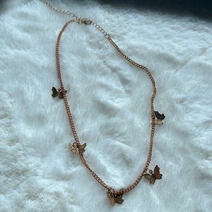 Rose gold butterfly necklace